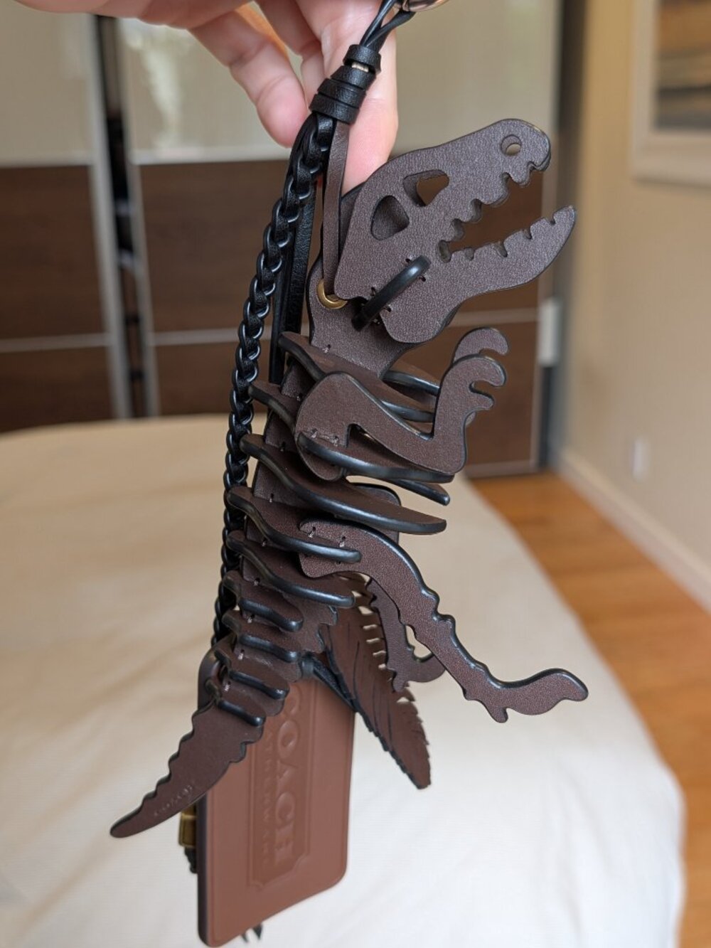 COACH ROGUE 40 LOVED LEATHER REXY BAG CHARMS